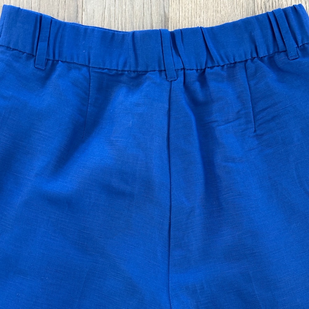 H&M Linen Blend Pleated Shorts - Blue Size 10 - Picture 6 of 10